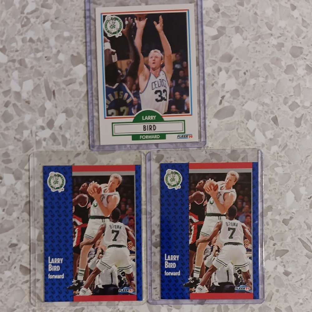 Larry Bird Basketball Trading Cards Set Of 3 Fleer Brand 90-91